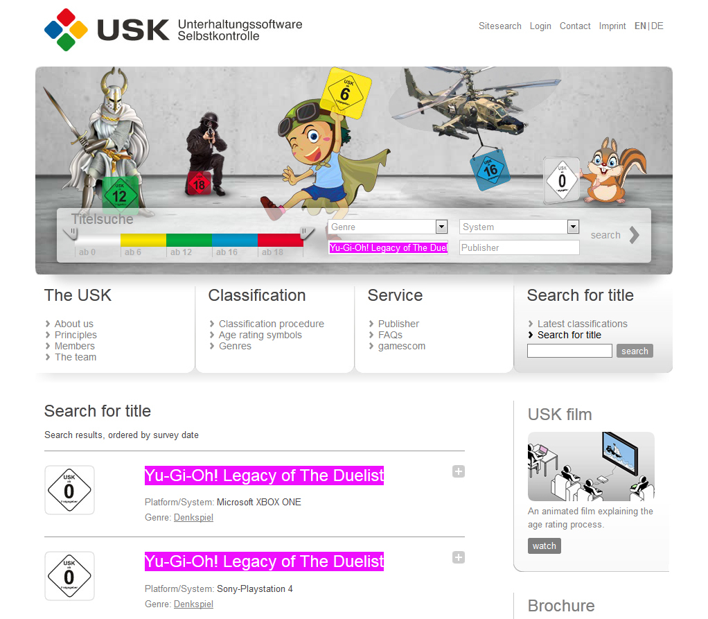 Yu-Gi-Oh! Legacy of the Duelist von der USK eingestuft